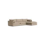 Sidney Slipcover 5 Seater Chaise Sofa - Marnie Coconut Stripe gallery detail image