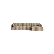 Sidney Slipcover 5 Seater Chaise Sofa - Marnie Coconut Stripe gallery detail image