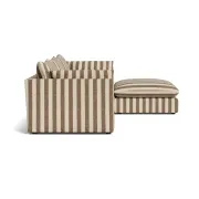 Sidney Slipcover 5 Seater Chaise Sofa - Marnie Coconut Stripe gallery detail image