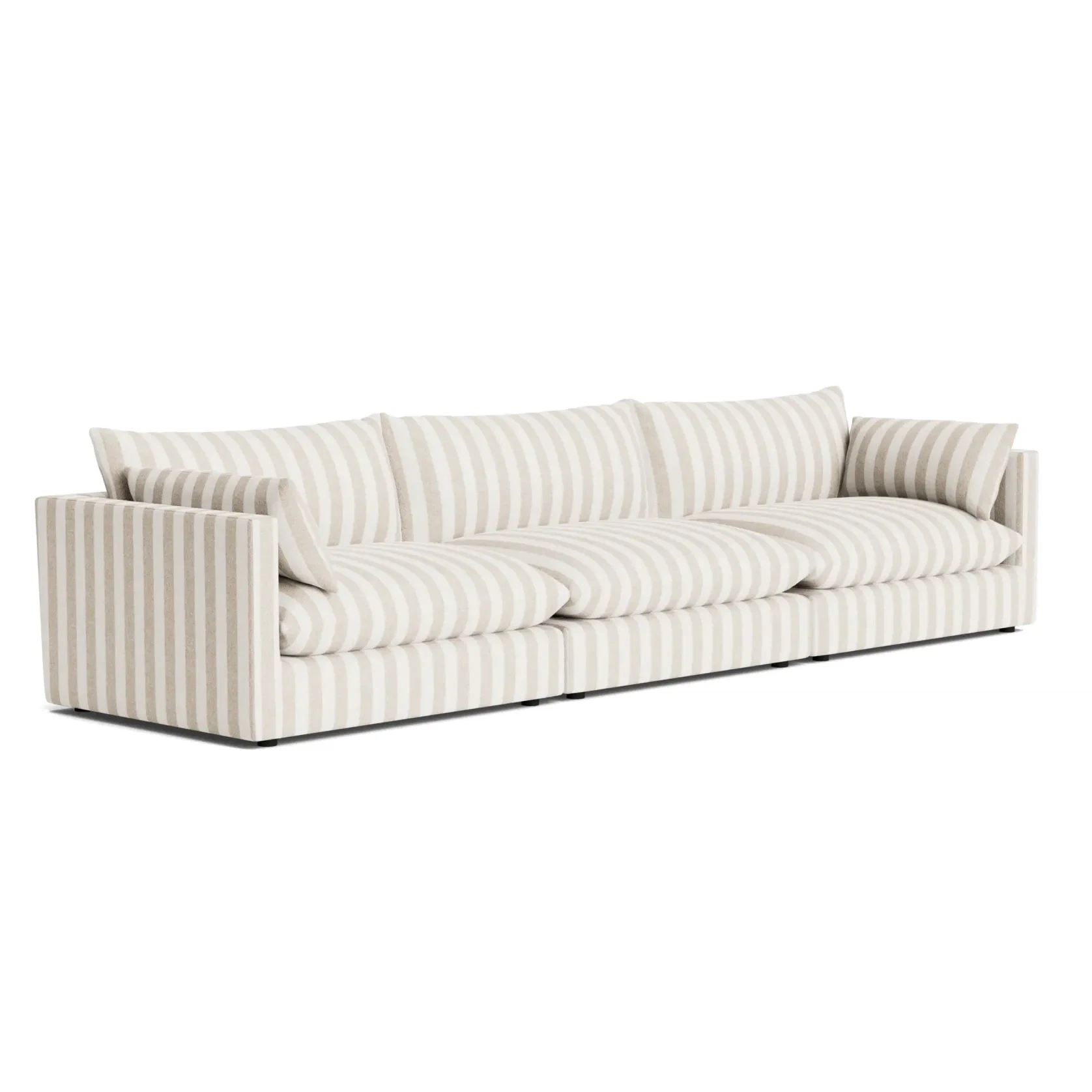 Sidney Slipcover 5 Seater Sofa - Marnie Sand Stripe gallery detail image
