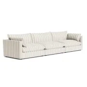 Sidney Slipcover 5 Seater Sofa - Marnie Sand Stripe gallery detail image