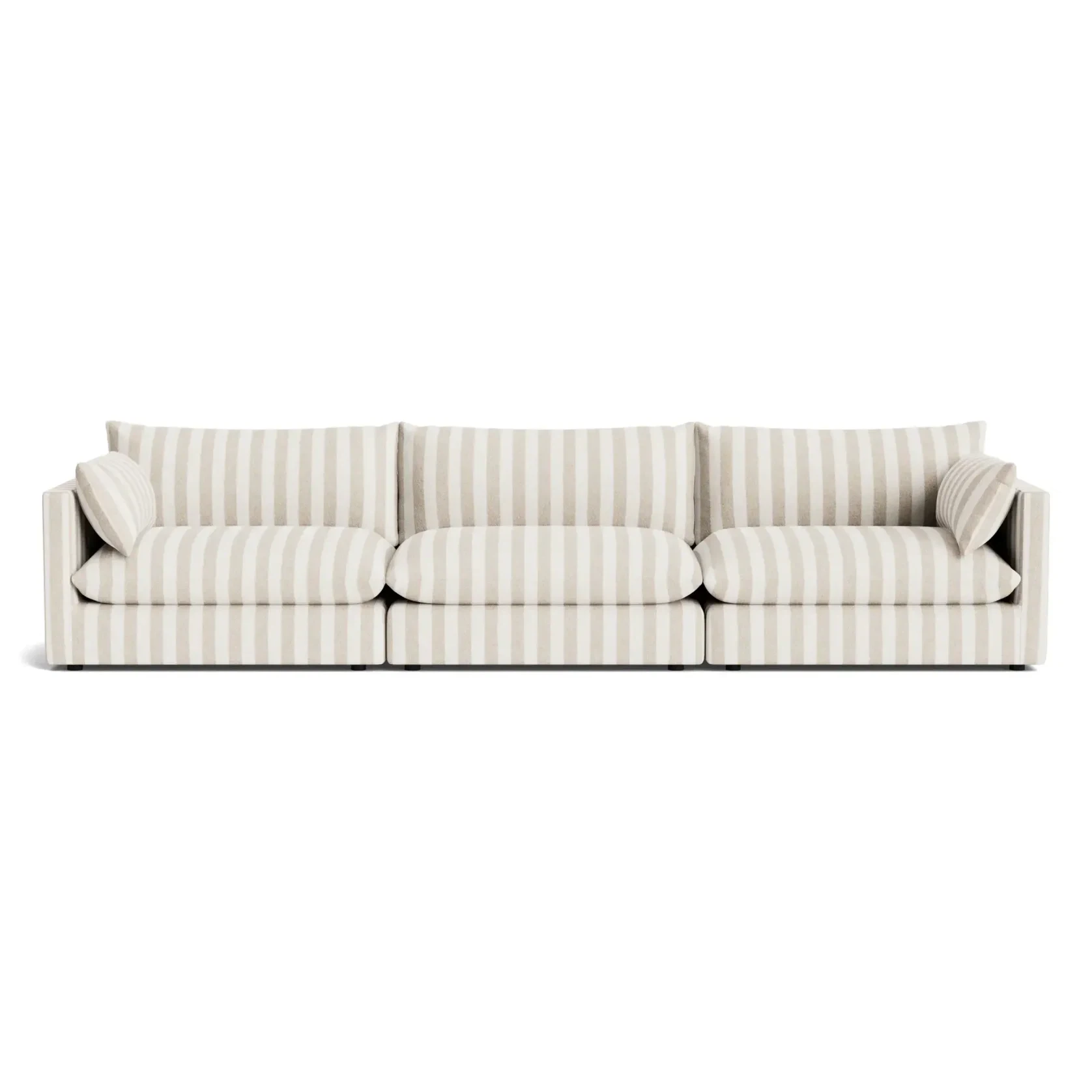 Sidney Slipcover 5 Seater Sofa - Marnie Sand Stripe gallery detail image