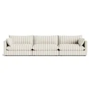 Sidney Slipcover 5 Seater Sofa - Marnie Sand Stripe gallery detail image