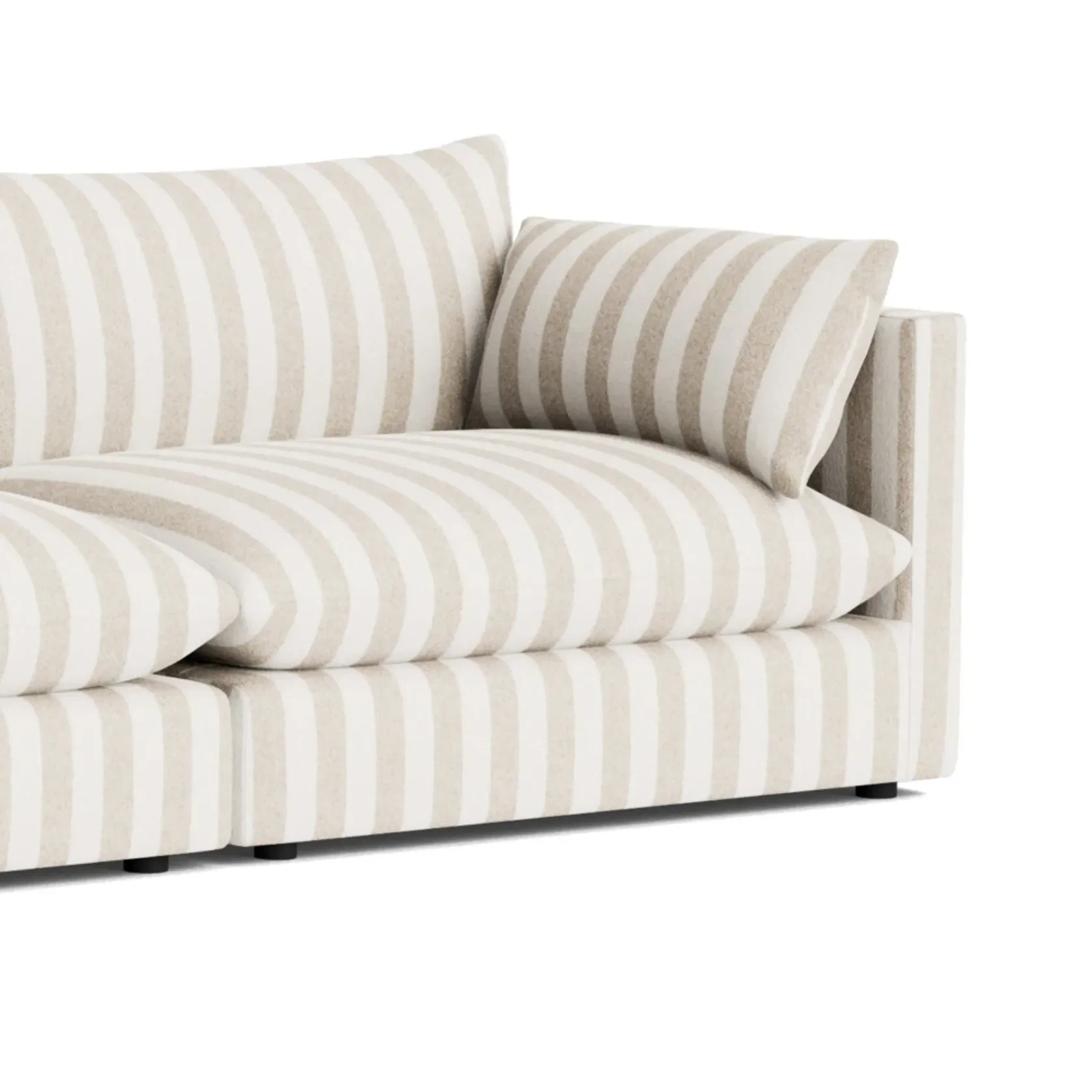 Sidney Slipcover 5 Seater Sofa - Marnie Sand Stripe gallery detail image
