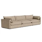 Sidney Slipcover 5 Seater Sofa - Marnie Coconut Stripe gallery detail image