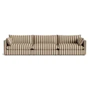 Sidney Slipcover 5 Seater Sofa - Marnie Coconut Stripe gallery detail image