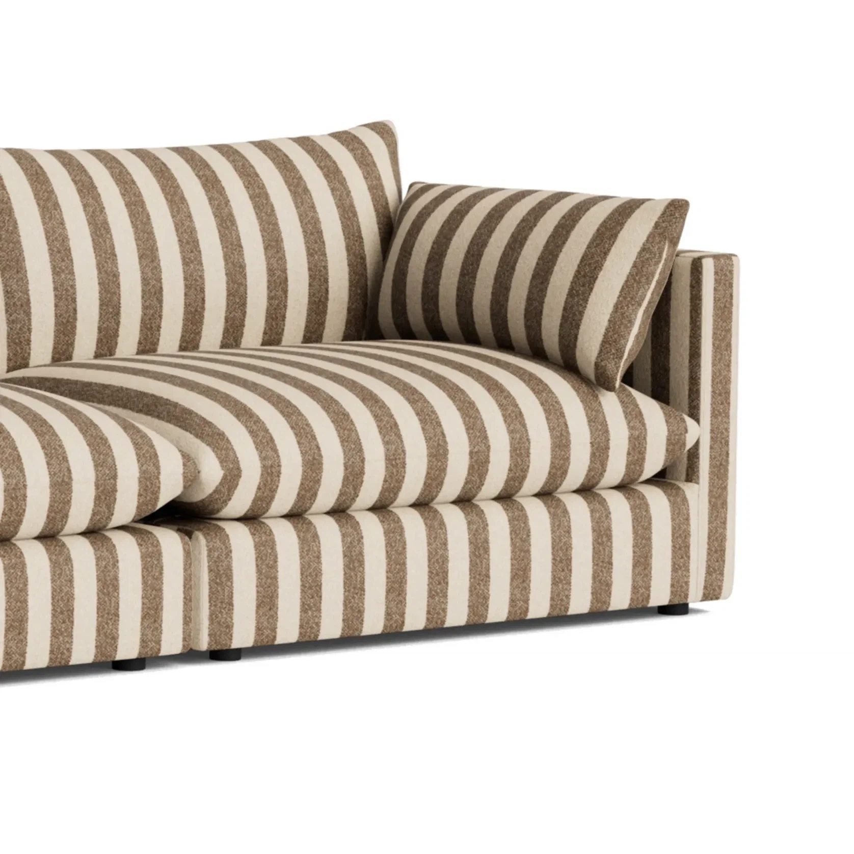 Sidney Slipcover 5 Seater Sofa - Marnie Coconut Stripe gallery detail image