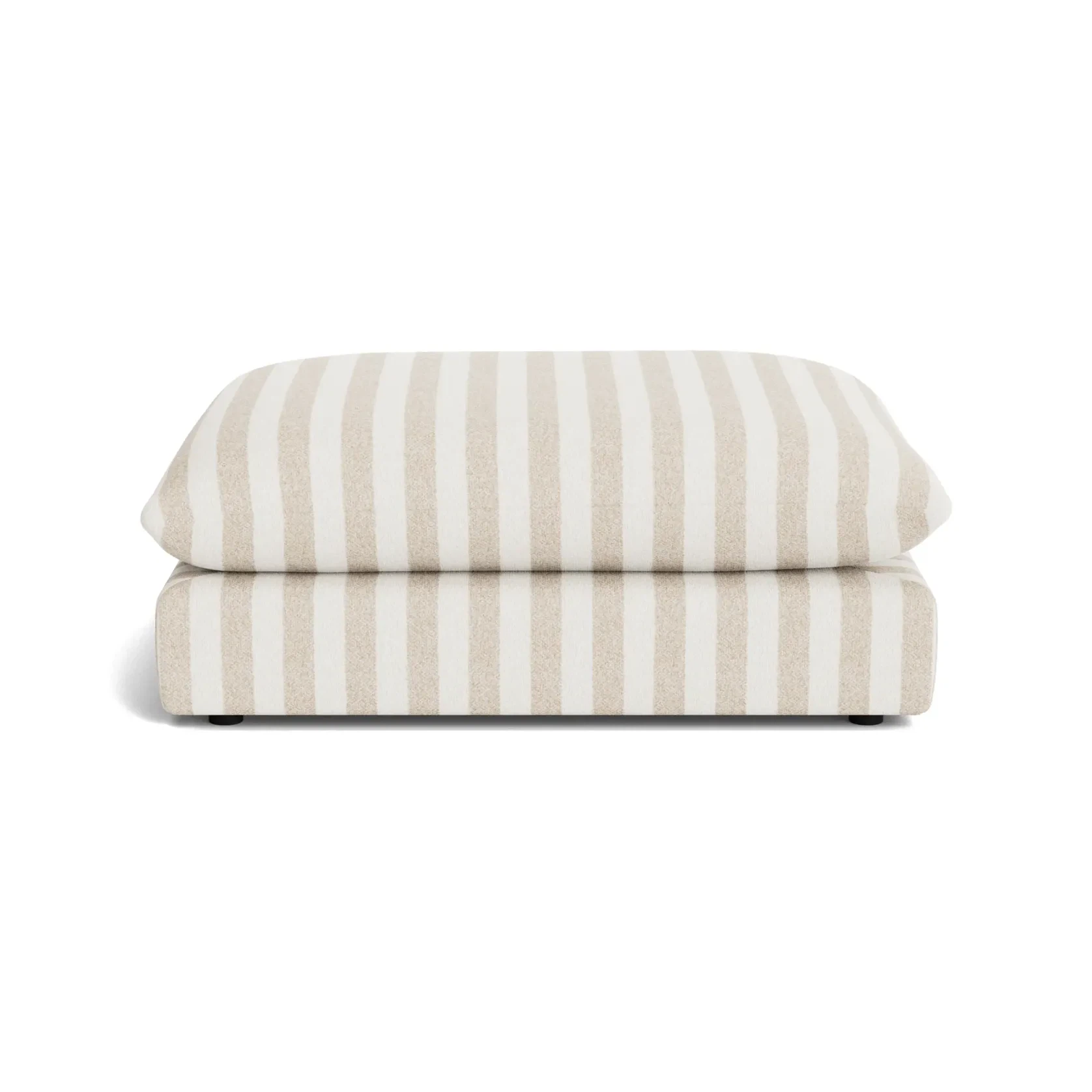 Sidney Slipcover Ottoman - Marnie Sand Stripe gallery detail image