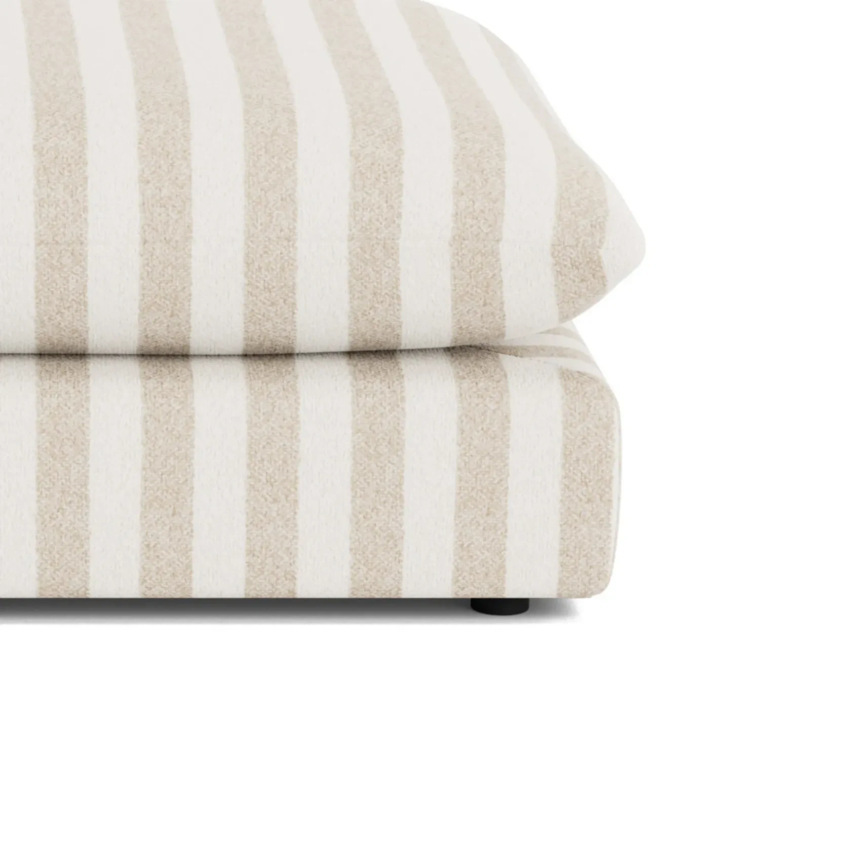 Sidney Slipcover Ottoman - Marnie Sand Stripe gallery detail image