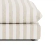 Sidney Slipcover Ottoman - Marnie Sand Stripe gallery detail image