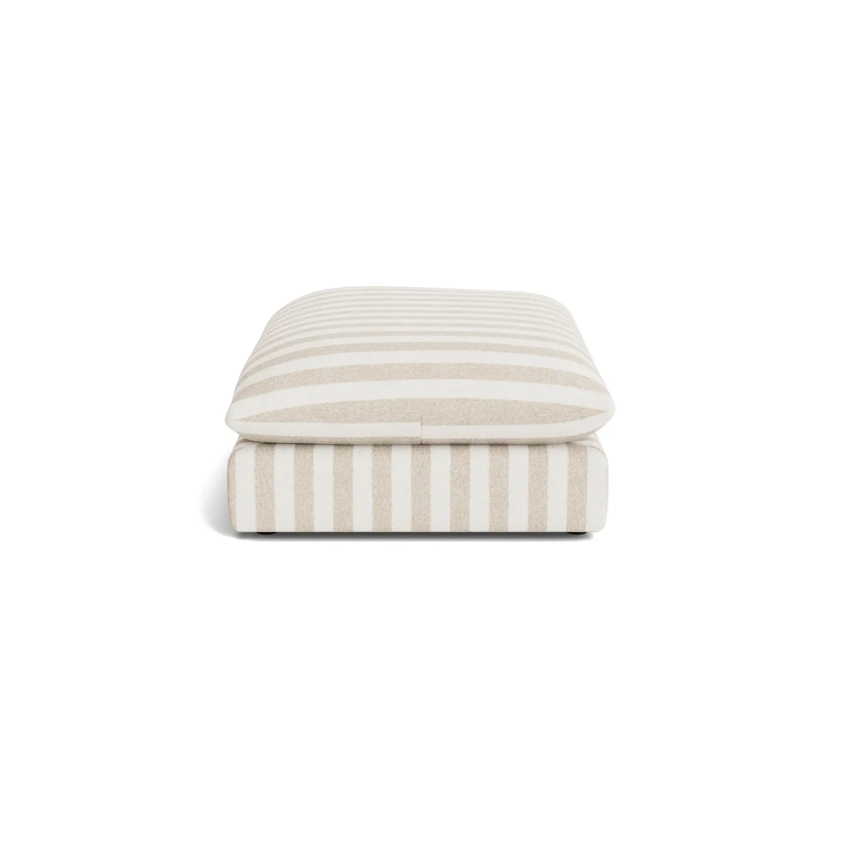 Sidney Slipcover Ottoman - Marnie Sand Stripe gallery detail image