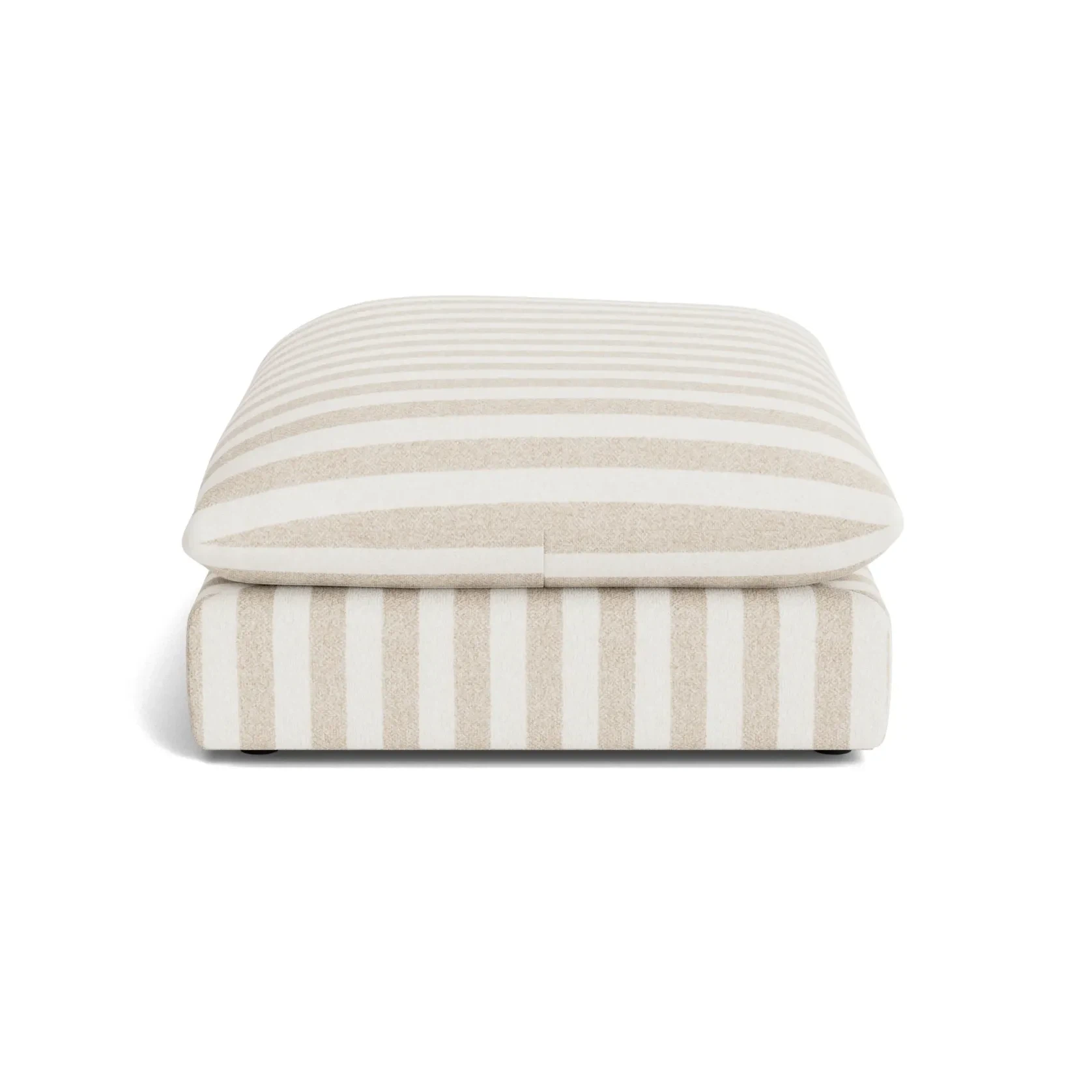Sidney Slipcover Ottoman - Marnie Sand Stripe gallery detail image
