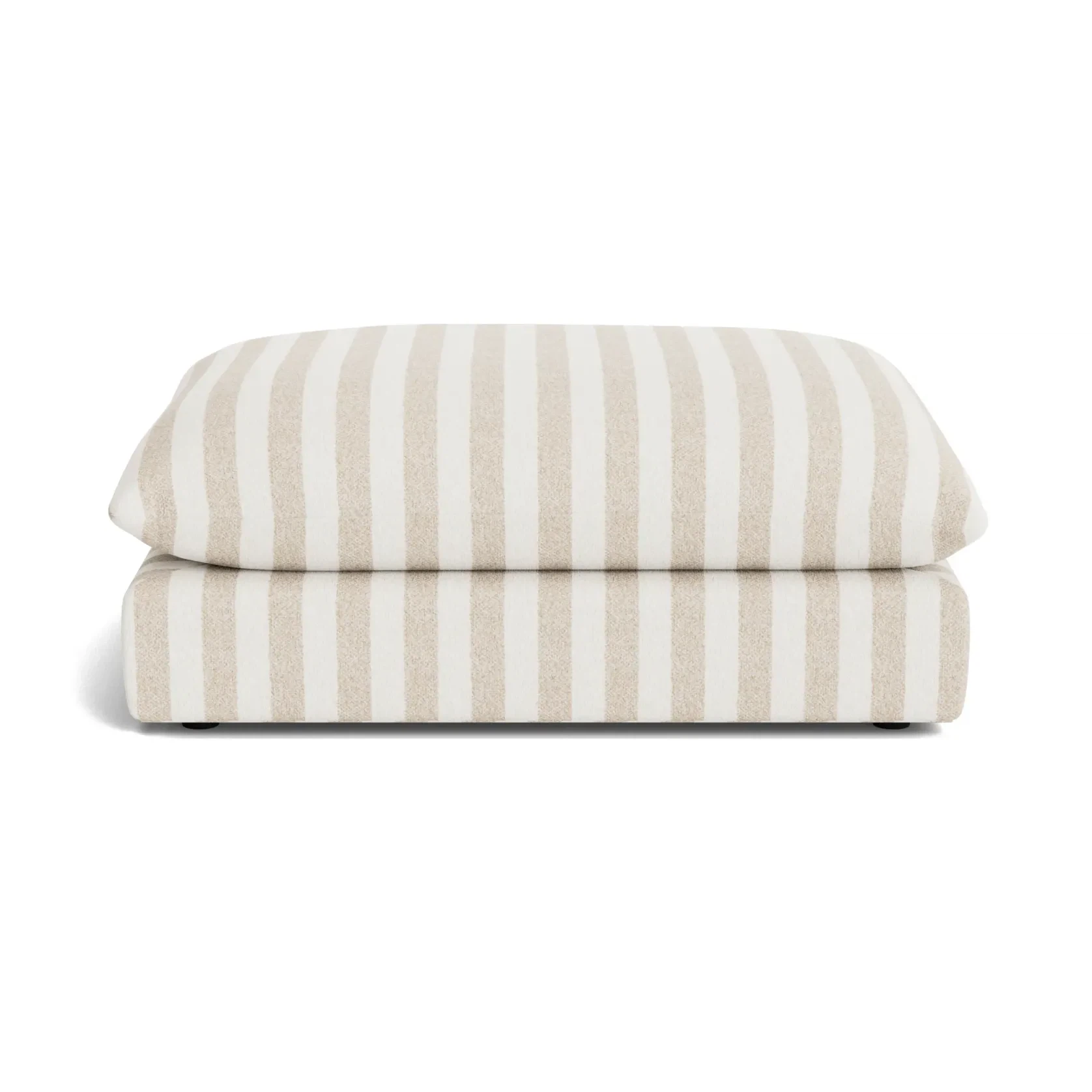 Sidney Slipcover Ottoman - Marnie Sand Stripe gallery detail image