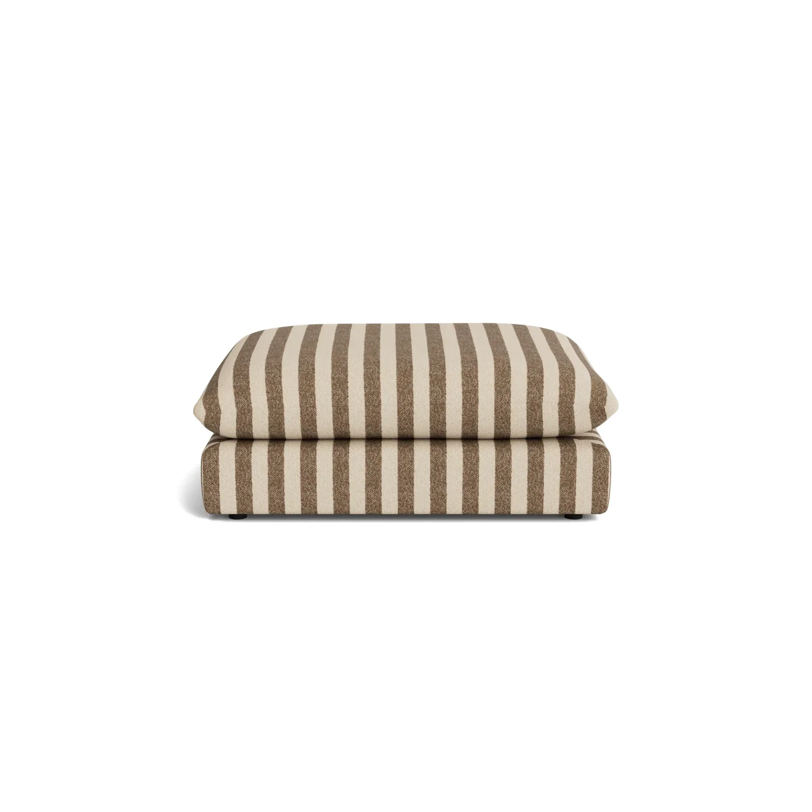 Sidney Slipcover Ottoman - Marnie Coconut Stripe gallery detail image