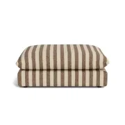 Sidney Slipcover Ottoman - Marnie Coconut Stripe gallery detail image
