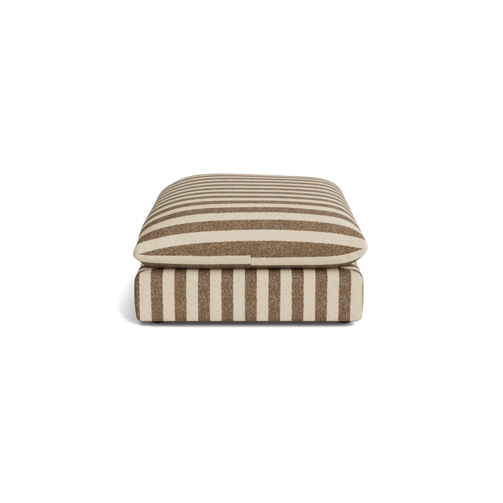 Sidney Slipcover Ottoman - Marnie Coconut Stripe gallery detail image