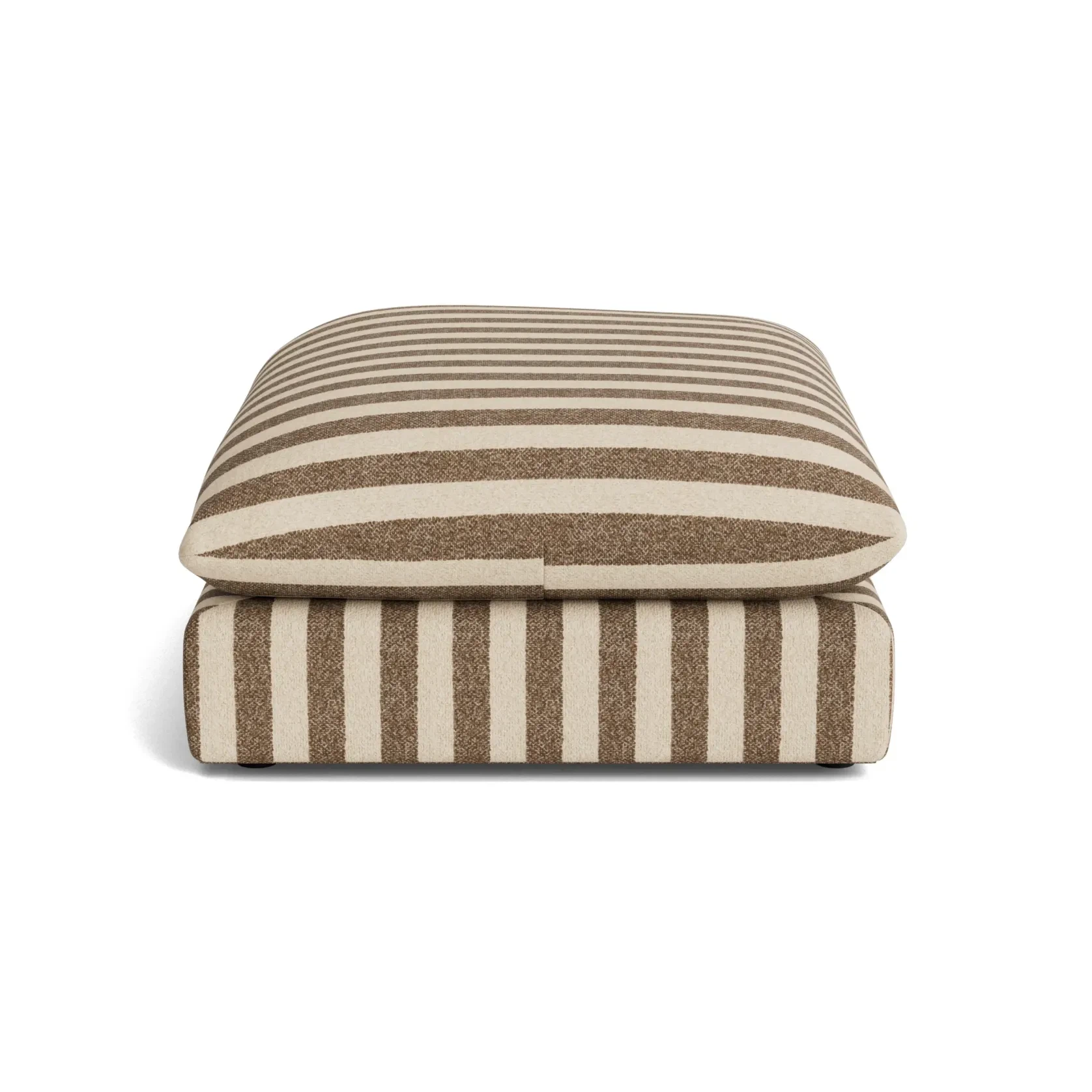 Sidney Slipcover Ottoman - Marnie Coconut Stripe gallery detail image