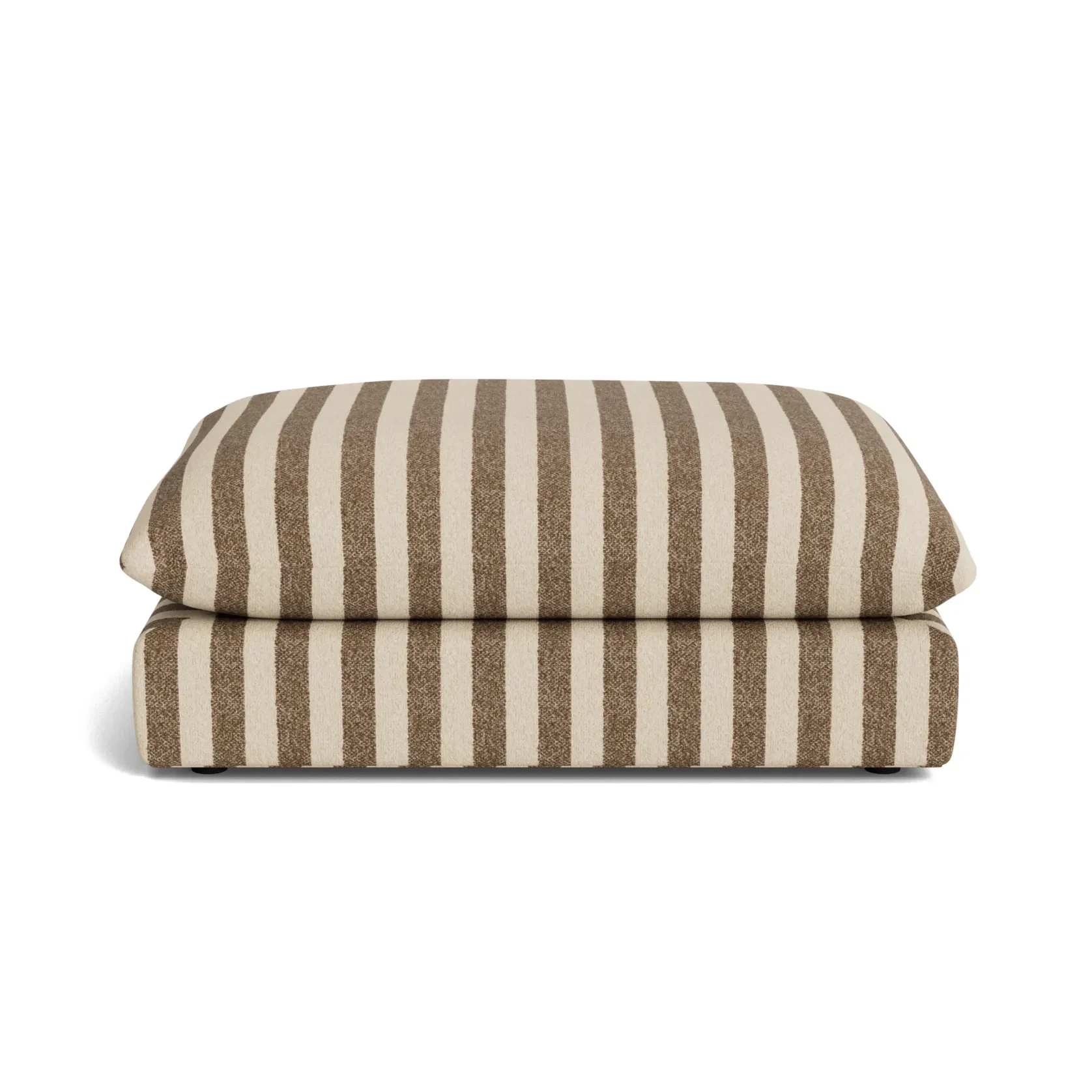 Sidney Slipcover Ottoman - Marnie Coconut Stripe gallery detail image