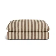 Sidney Slipcover Ottoman - Marnie Coconut Stripe gallery detail image
