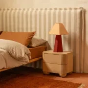 Sidney Slipcover Bed Head 270cm - Marnie Sand Stripe gallery detail image