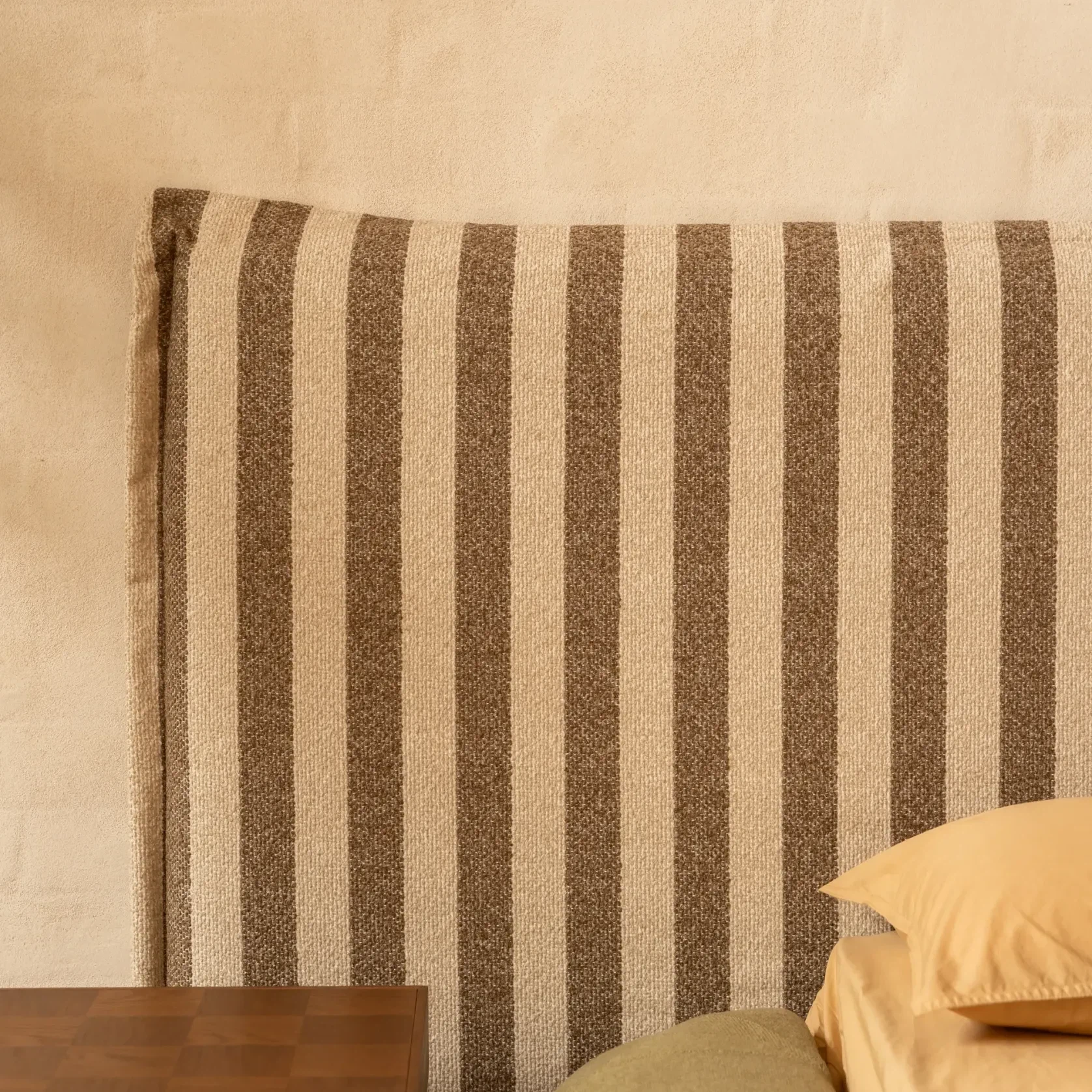 Sidney Slipcover Bed Head 270cm - Marnie Coconut Stripe gallery detail image
