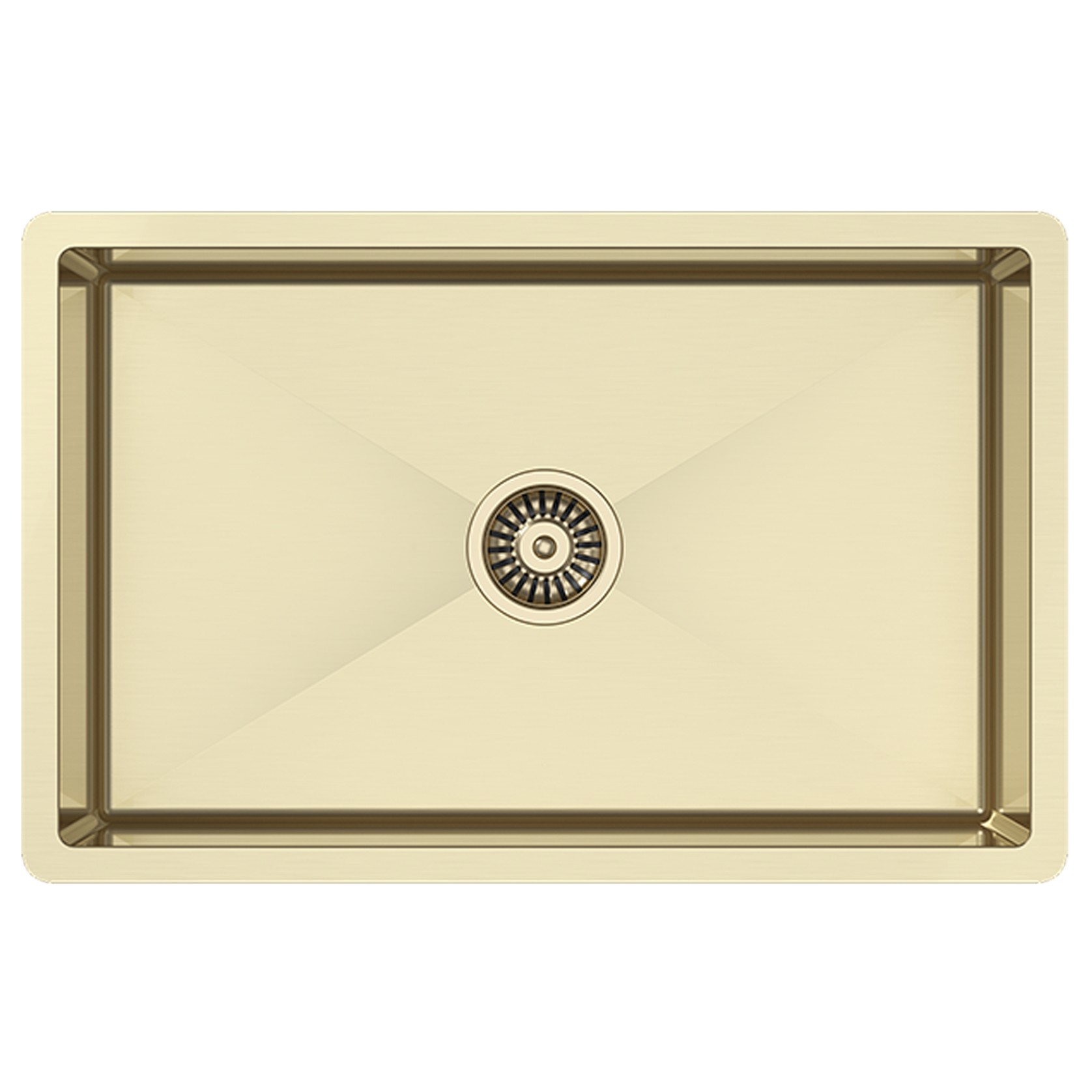 Brushed Brass Gold Avisa 700x450 Large Single Bowl Sink gallery detail image