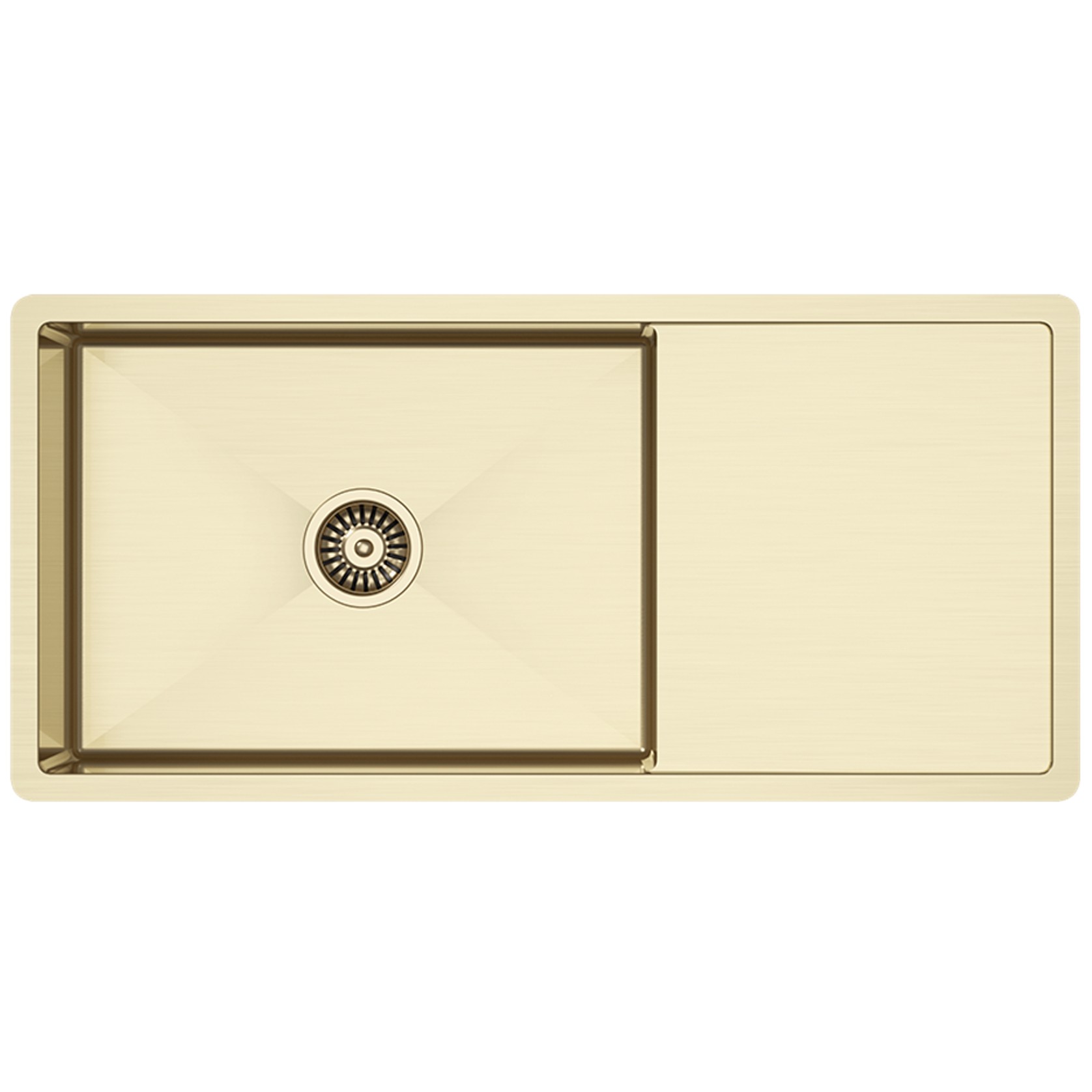 Brushed Brass Gold Cody 950x450 Single Bowl w Drain Board Sink gallery detail image