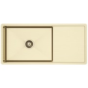 Brushed Brass Gold Cody 950x450 Single Bowl w Drain Board Sink gallery detail image