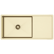 Brushed Brass Gold Cody 950x450 Single Bowl w Drain Board Sink gallery detail image