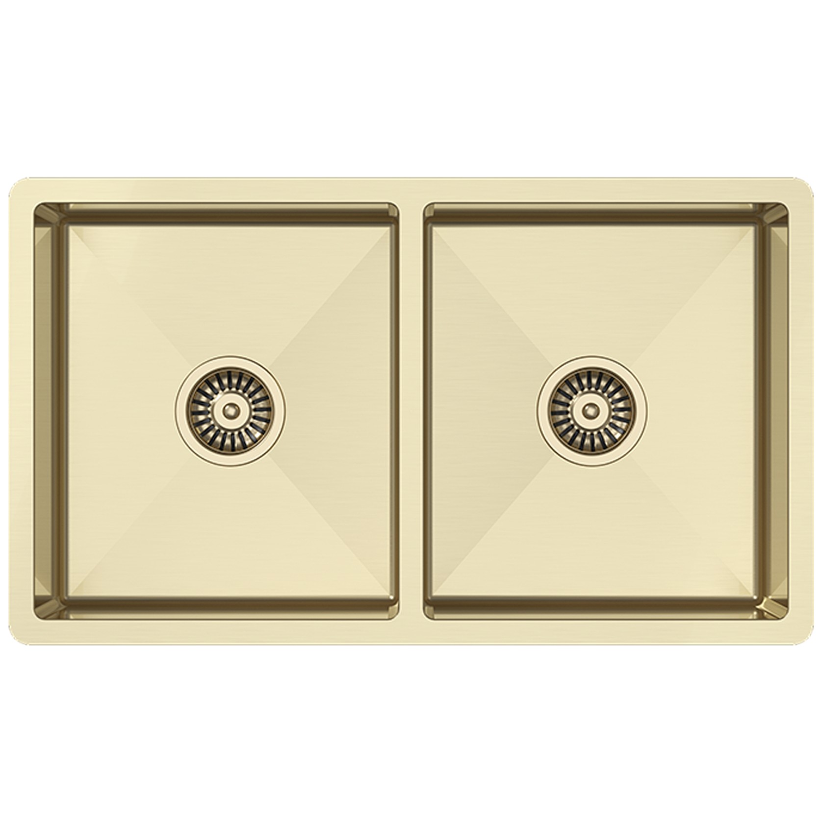 Brushed Brass Gold Madison 775x450 Double Bowl Sink gallery detail image