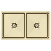 Brushed Brass Gold Madison 775x450 Double Bowl Sink gallery detail image