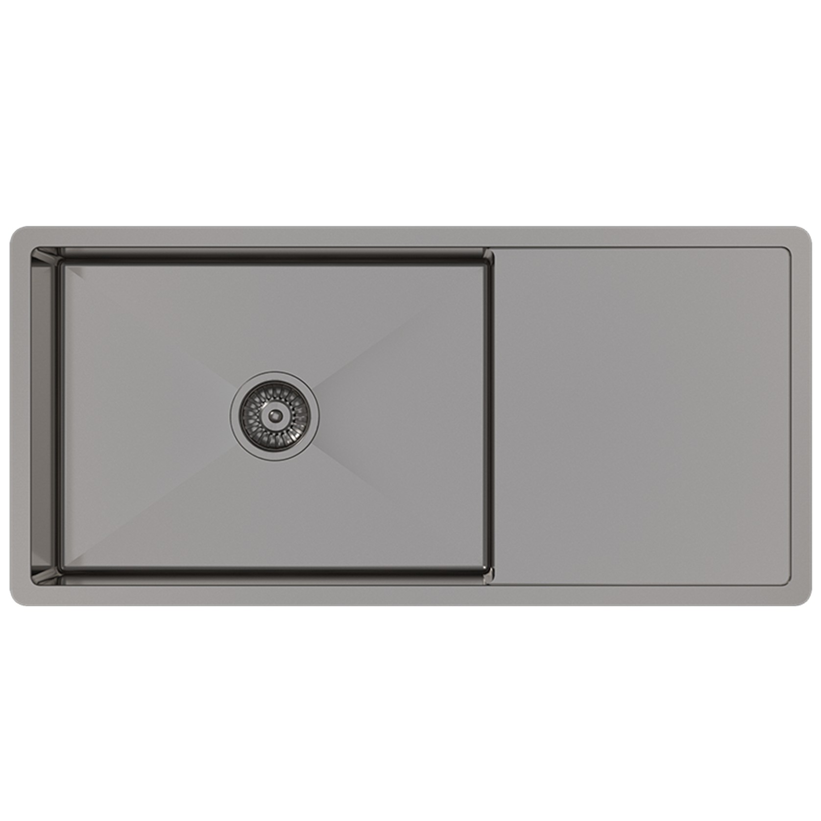 Brushed Gunmetal Cody 950x450 Single Bowl w Drain Board Sink gallery detail image