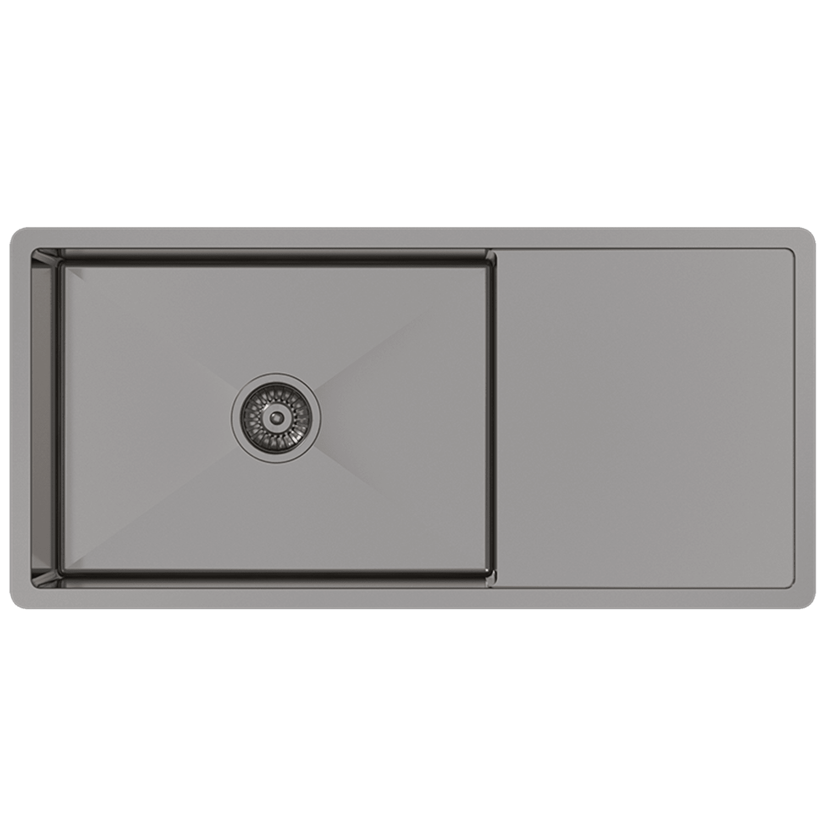 Brushed Gunmetal Cody 950x450 Single Bowl w Drain Board Sink gallery detail image