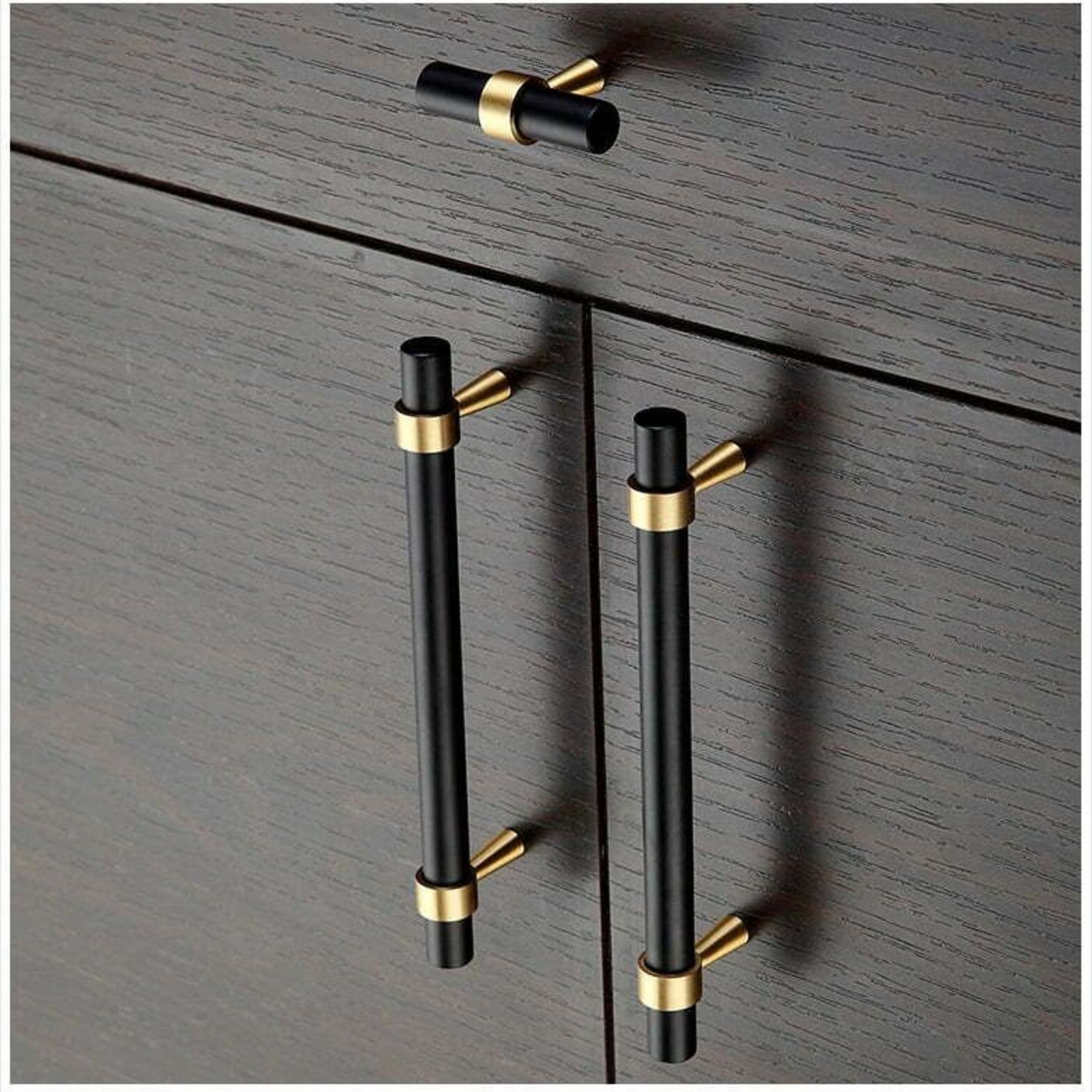 KT&CO Kitchen handles pull matte black Brass Byron Bay gallery detail image
