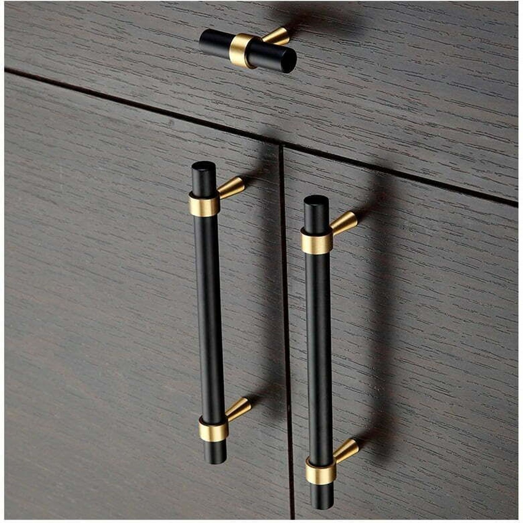 KT&CO Kitchen handles pull matte black Brass Byron Bay gallery detail image