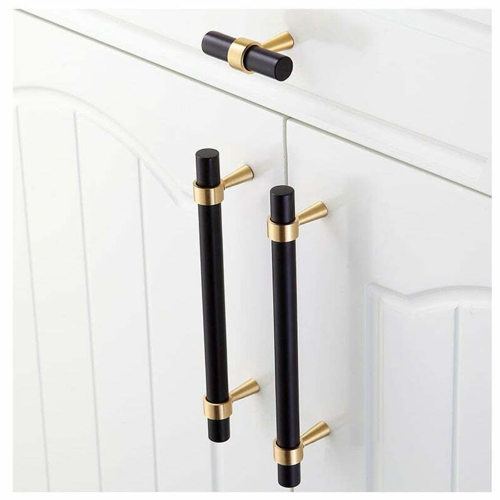 KT&CO Kitchen handles pull matte black Brass Byron Bay gallery detail image