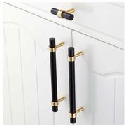 KT&CO Kitchen handles pull matte black Brass Byron Bay gallery detail image