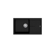 Santorini Black Large Single Bowl Topmount Sink With Drainer gallery detail image