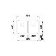 Blanco SUBLINE Double Bowl Undermount Sink | White gallery detail image