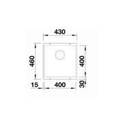 Blanco SUBLINE 400-U Single Bowl Undermount Sink - White gallery detail image