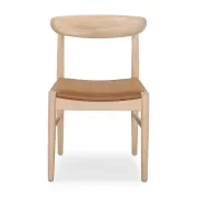 Henri Dining Chair - Oak / Tan Leather gallery detail image