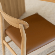 Henri Dining Chair - Oak / Tan Leather gallery detail image