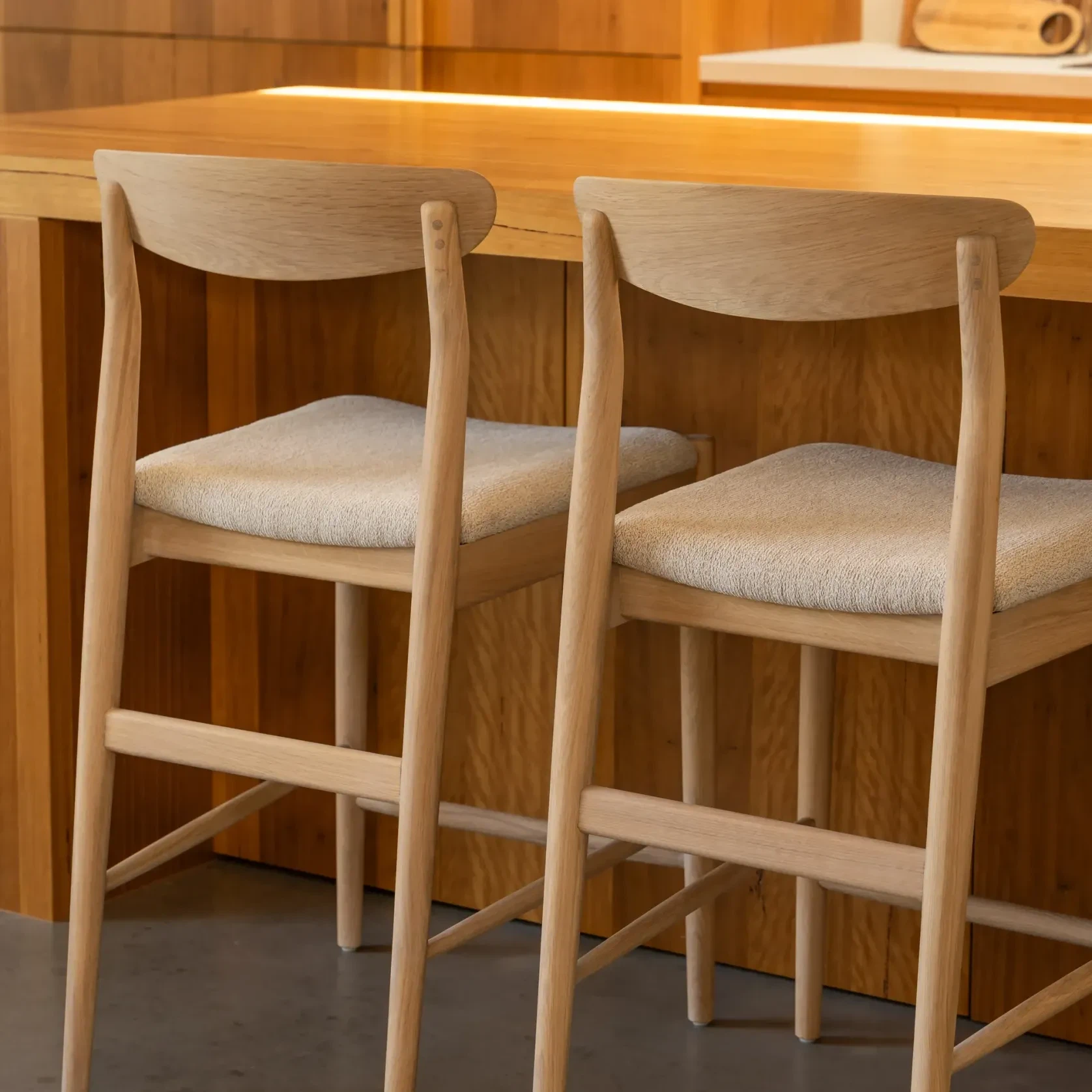 Henri Bar Stool 65cm - Oak / Tate Biscotti gallery detail image