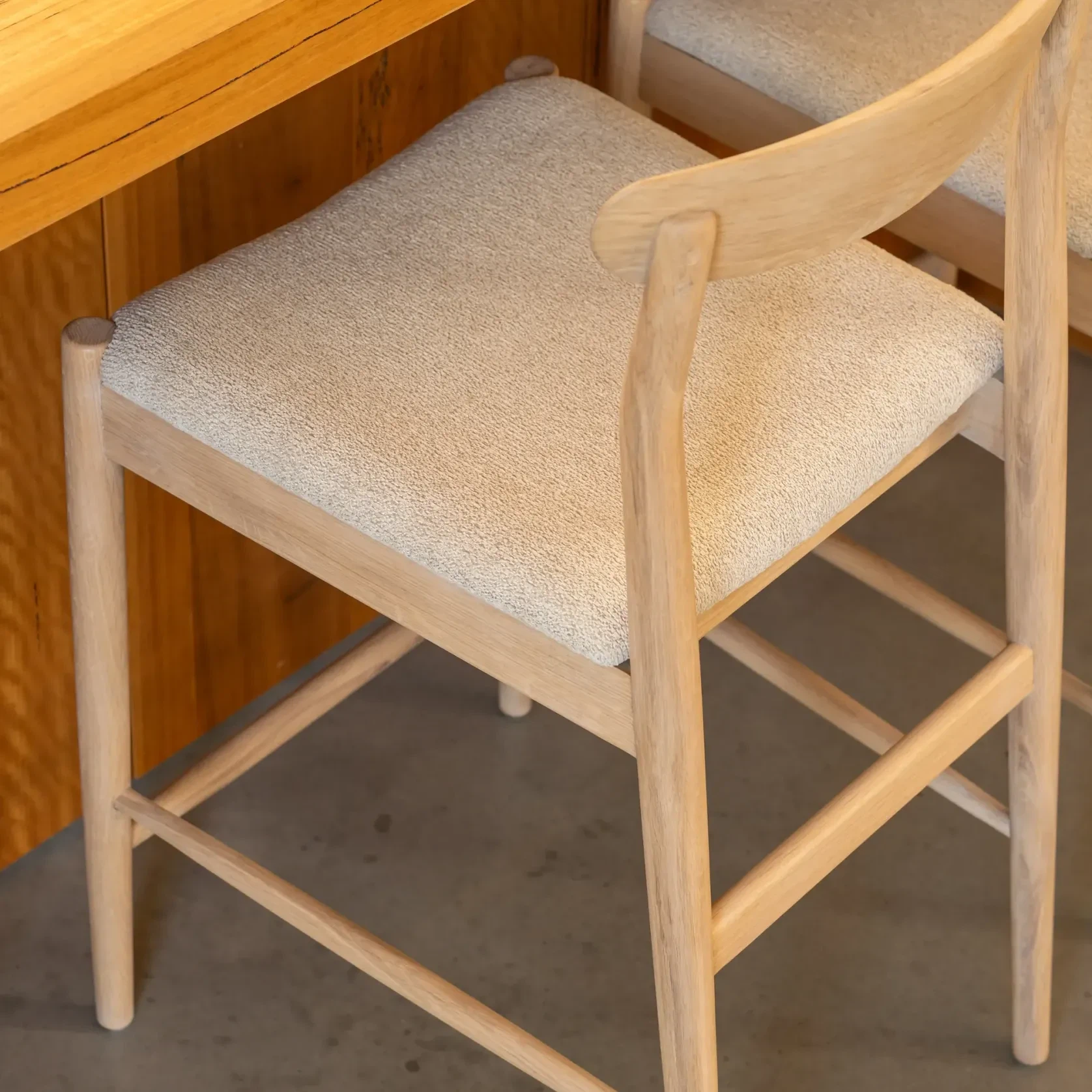 Henri Bar Stool 65cm - Oak / Tate Biscotti gallery detail image