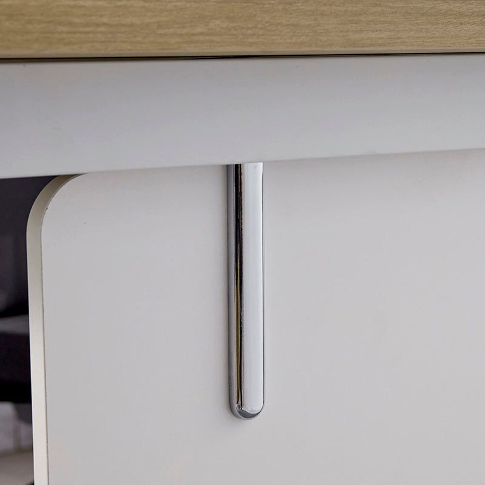 RAVEN SINGLE Workstation 160-180/100cm - Natural White gallery detail image