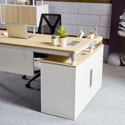 RAVEN SINGLE Workstation 160-180/100cm - Natural White gallery detail image