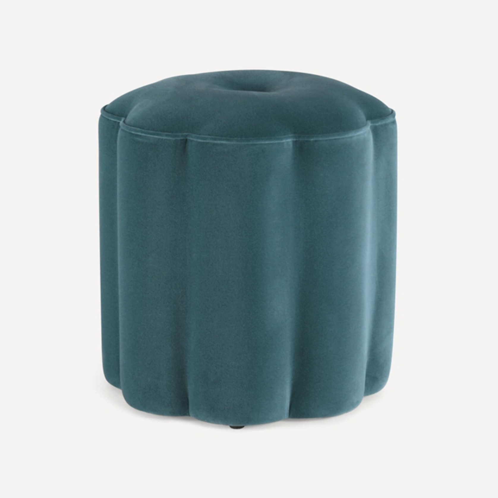 Soho Home | Flower Footstool Moleskin Velvet | Marine gallery detail image