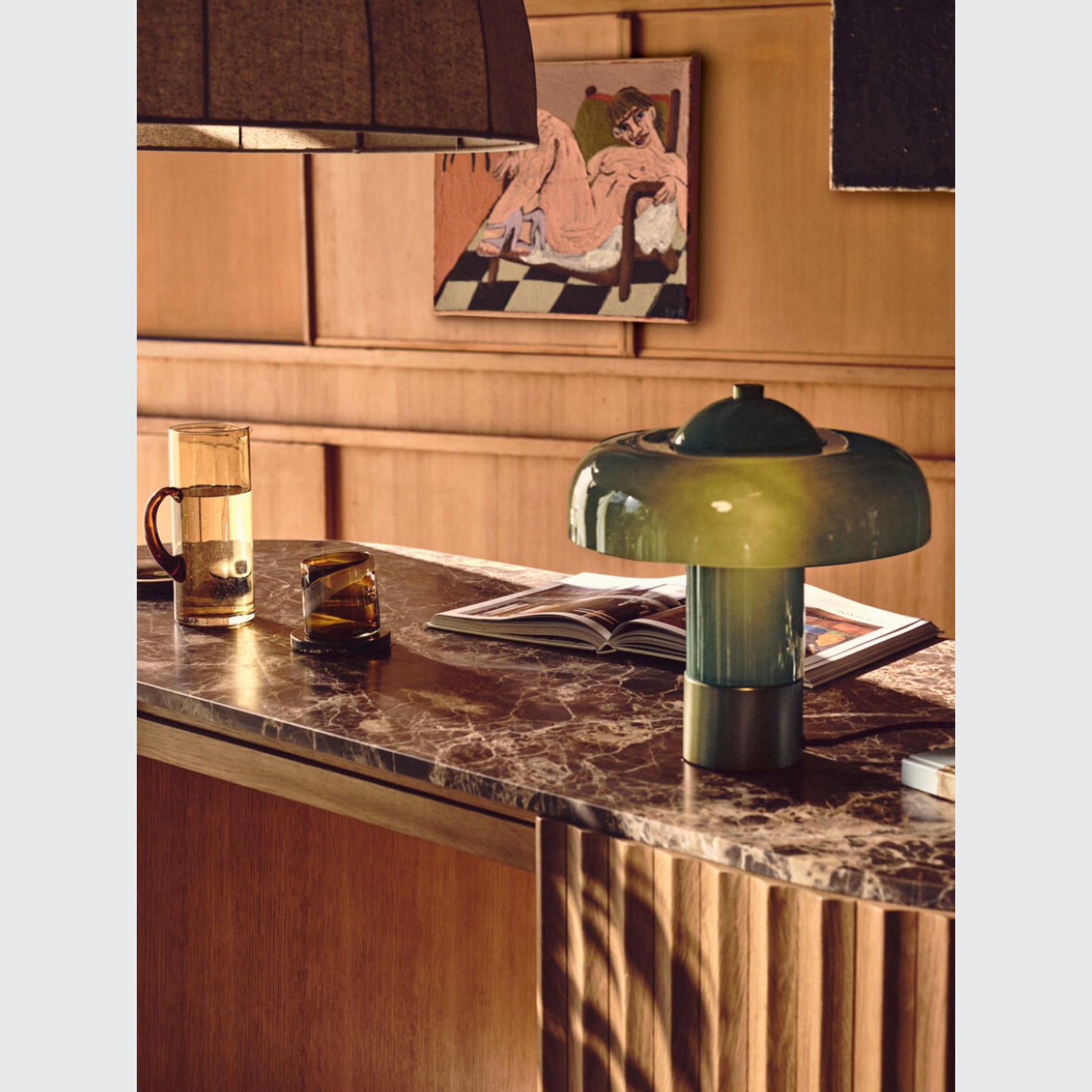 Soho Home | Giovanni Table Lamp | Green gallery detail image