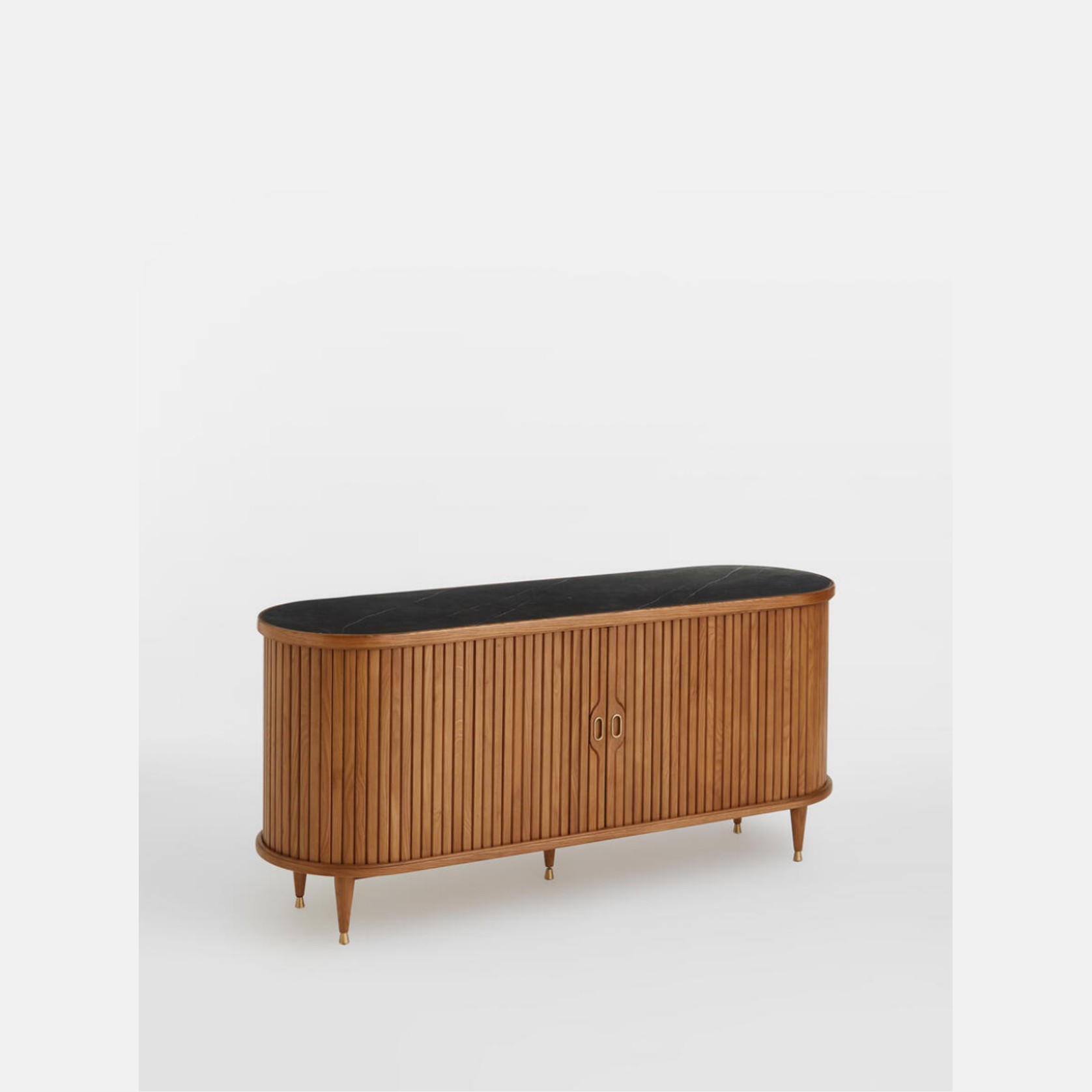 Soho Home | Nora Tambour Sideboard | Marquina Marble gallery detail image