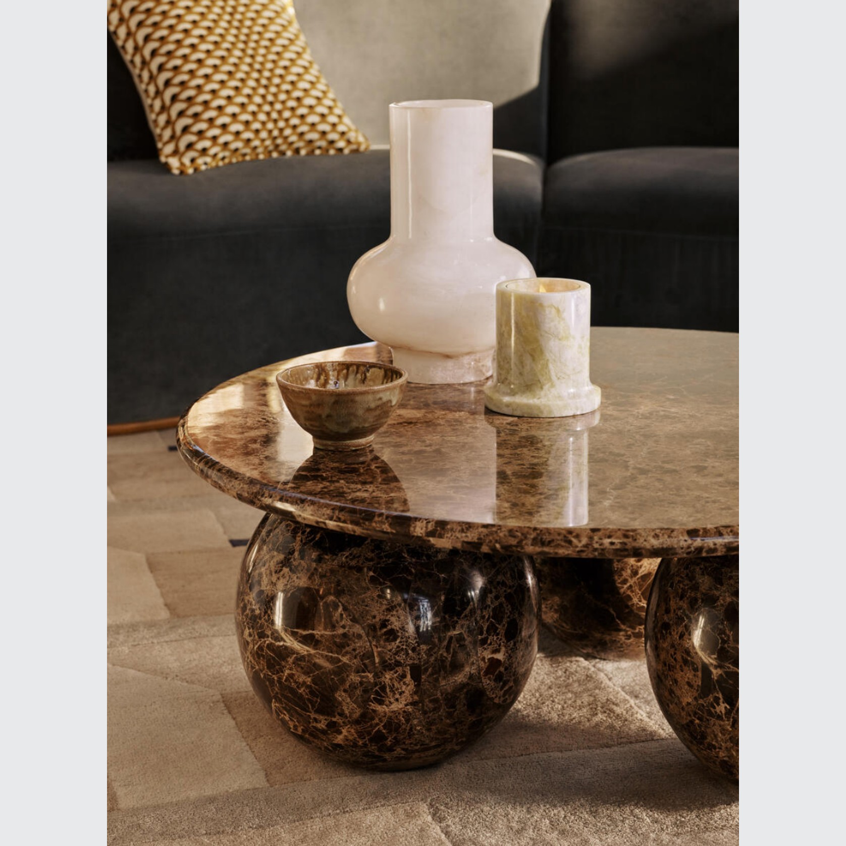 Soho Home | Oxley Coffee Table | Dark Emperador Marble gallery detail image